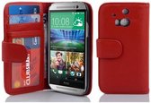 Cadorabo Hoesje voor HTC ONE M8 in INFERNO ROOD - Beschermhoes met magnetische sluiting en 3 kaartsleuven Book Case Cover Etui