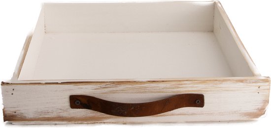 Plateaus - Drawer Wood 28x28x5cm Antique White-wash