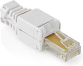 Bol.com Netwerk stekker - Cat 5e/6 - RJ45 - Flexibele en vaste kern - Gereedschapsloos - Ronde kabel - Wit - Allteq aanbieding