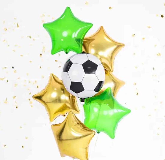 PARTYDECO - Zwarte en witte aluminium voetbal ballon - Decoratie > Ballonnen