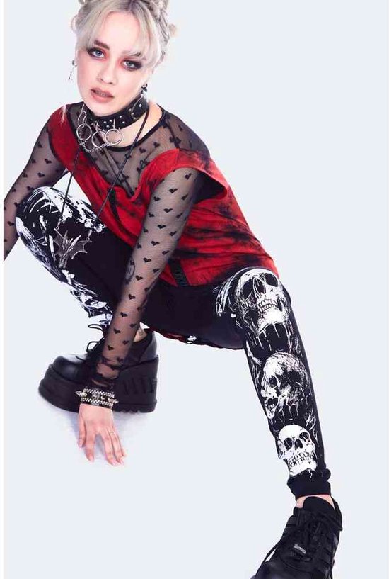 Jawbreaker - Skulls Print Legging - XL - Zwart | bol