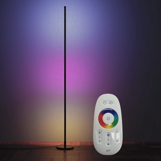 Bolt Electronics® Vloerlamp - Staande Lamp - Woonkamer - 4 Lichtsterktes - RGB Licht - Zwart