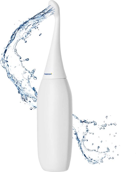 Happypo® Po Shower 2.0 - Anaal douche - van The Lion's Den in wit - vervangt vochtige doekjes en toilet douche - mobiele reis bidet met reistas - bespaart papier