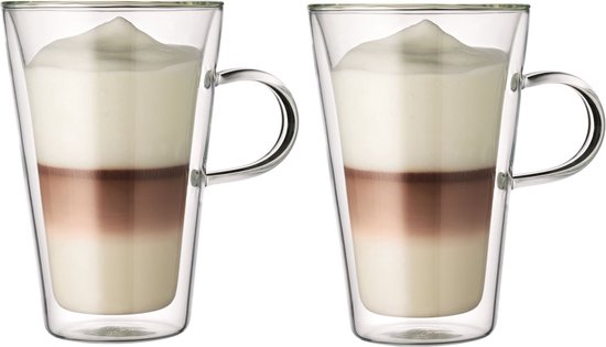 Louvira - latte macchiato glazen - 400 ml - 2 stuks - Theeglazen - dubbelwandige glazen - latte macchiato glazen dubbelwandig - latte glazen - Koffieglazen - Cappuccino glazen