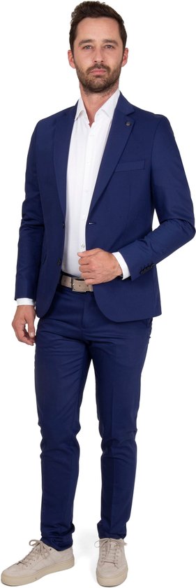 Suitable - Kostuum Royal Blauw - Heren - Maat 54 - Modern-fit | bol