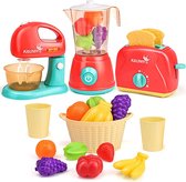 Gesimuleerd keukenspeelgoed voor kinderen - blender - broodrooster - fruitpers - fruit - fruitmand - beker - 3 jaar oud jongens- en meisjesspeelgoed - verjaardagscadeau - 15 speelgoed