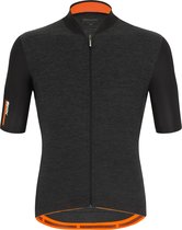 Santini Fietsshirt korte mouwen Heren Zwart - Colore Puro - S/S Jersey Black - M