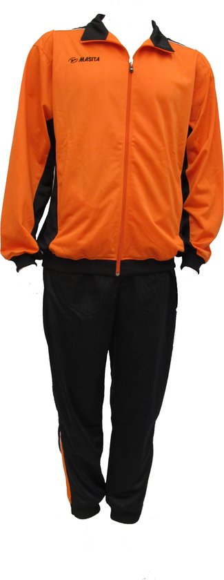 Masita mundial pro trainingspak oranje zwart 1700171555, maat XL