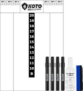 KOTO Flex Scoreboard 40x30cm + Set de Marker pour tableau blanc Noir