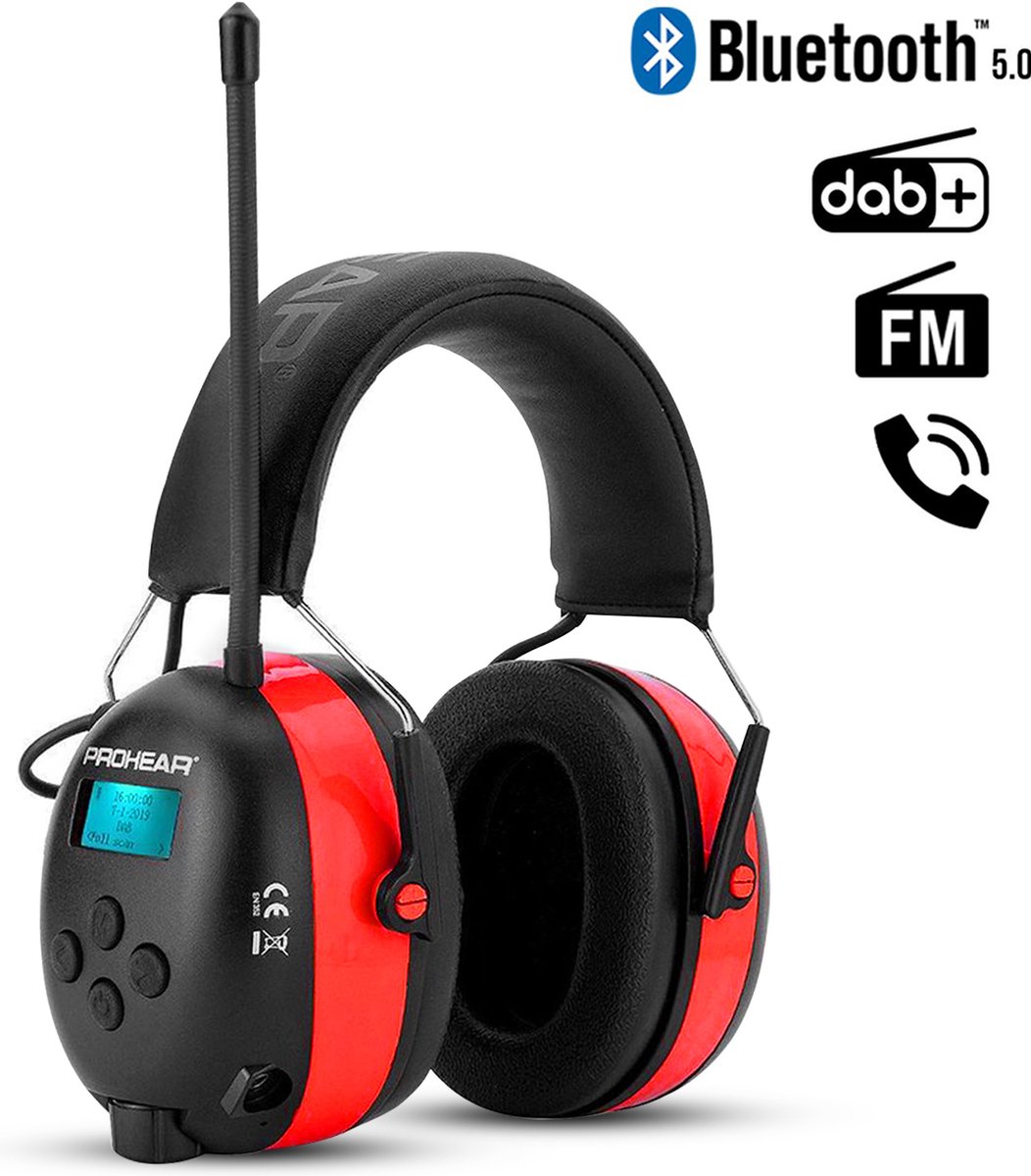 Prohea Oorkappen PROHEAR met DAB+ FM RADIO - oorbeschermers met BLUETOOTH ...