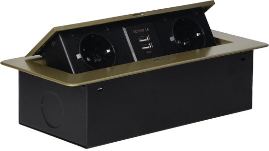 Orno Stekkerdoos met 2 stopcontacten 230 V 2 USB-stopcontacten Orno Stekkerdoos met 2 stopcontacten 230 V 2 USB-stopcontacten