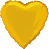 1 hartvormige folie ballon goud 45.7 cm - ballon - hart - decoratie - jubileum - trouwen - huwelijk