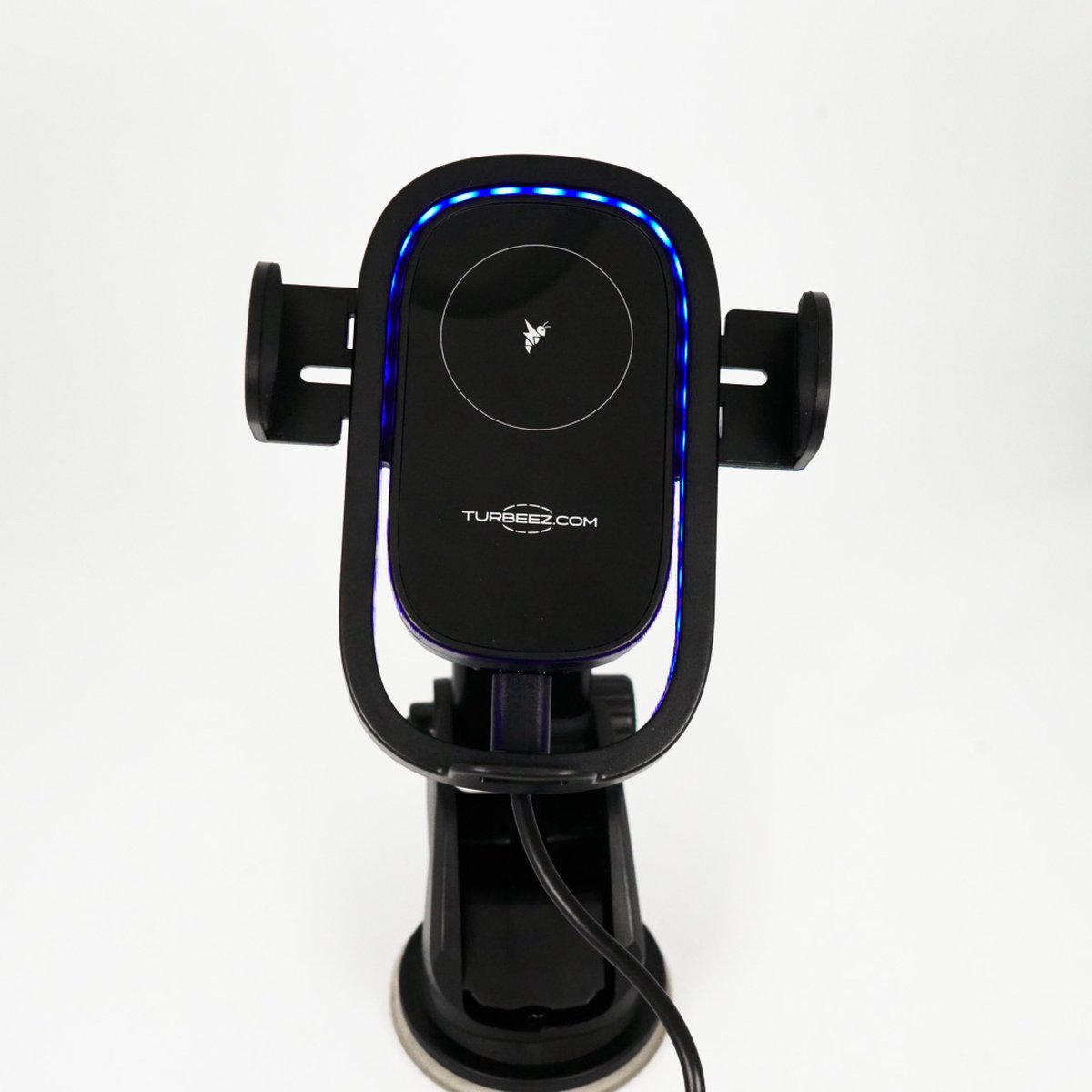 Turbeez Telefoonhouder voor in de auto - veilig Qi-draadloos laden - grijpt telefoon vast - op raam of ventilatierooster