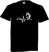 Grappig T-shirt voor een paardenliefhebber - paard hartslag - heartbeat - horse - maat 146/152