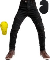 RAMBUX® - Motorbroek - Zwart - Jeans Heren - Spijkerbroek - Beschermende Motorkleding - Motorbroek Heren - Inclusief Heup & Knie Pads - Maat 32 (L)