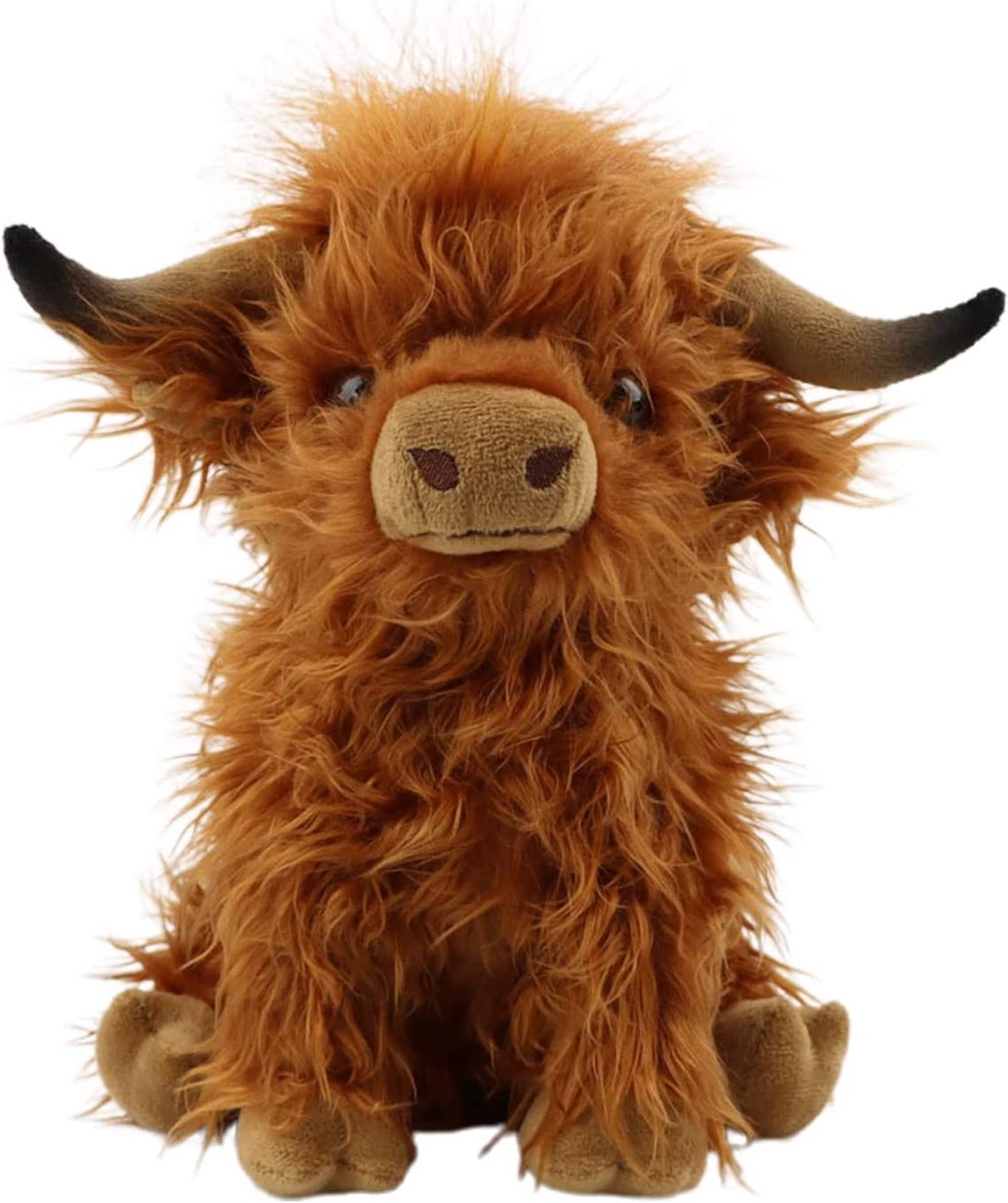 Schattige Highland Koe Pluche - Zachte En Knuffelige Pluche - Hoogland Koe - 25cm Groot - Realistische Details - Lang Pluizig Rood Haar - Highlander Knuffel - Schotse Stier - Rood
