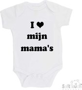 Barboteuse Soft Touch "I my mama's" Unisexe Katoen Wit/ noir Taille 56/62
