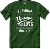 Vintage Legend Sinds 1976 - verjaardag en feest cadeau - Kado tip - T-Shirt - Unisex - Bottle Groen - Maat L