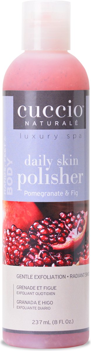 Cuccio-Daily Skin Polisher Pomegrante & Fig 240 ml -met rijke suikerriet extracten en zachte jojoba micro beads - douchege