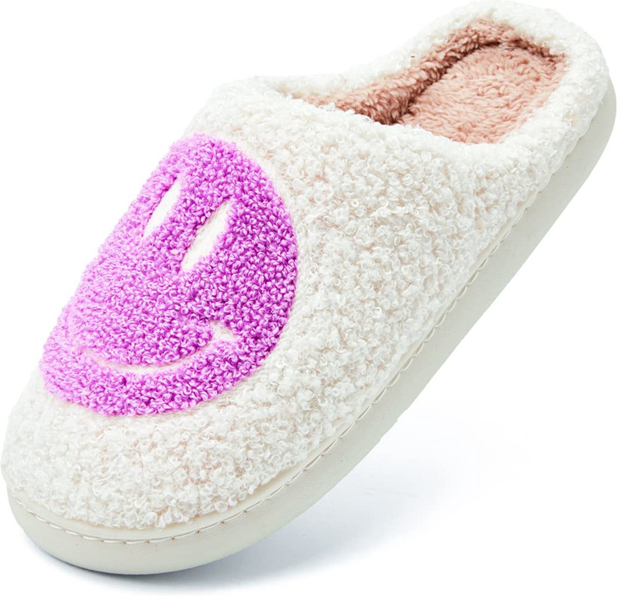 JAXY Smiley Slippers - Smiley Pantoffels - Pantoffels - Smiley Sloffen - Pantoffels Dames en Heren - Sloffen - Sloffen Dames en Heren - Maat 41-42 - Paars