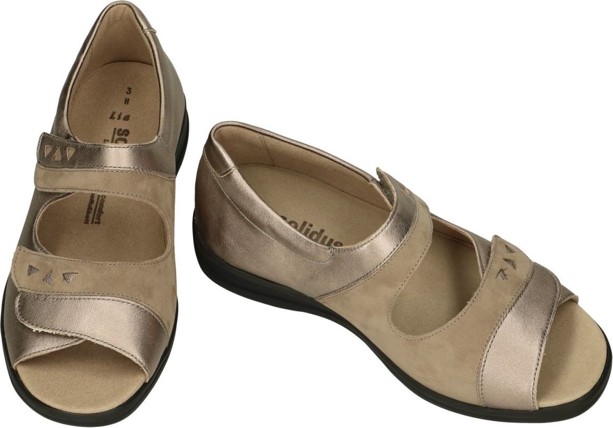 Solidus -Dames - brons - sandalen - maat 38.5