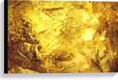 Canvas - Gouden Verfstrepen - 60x40 cm Foto op Canvas Schilderij (Wanddecoratie op Canvas)