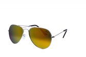 Hidzo Kinder Zonnebril Aviator Zilver - UV 400 - In brillenkoker