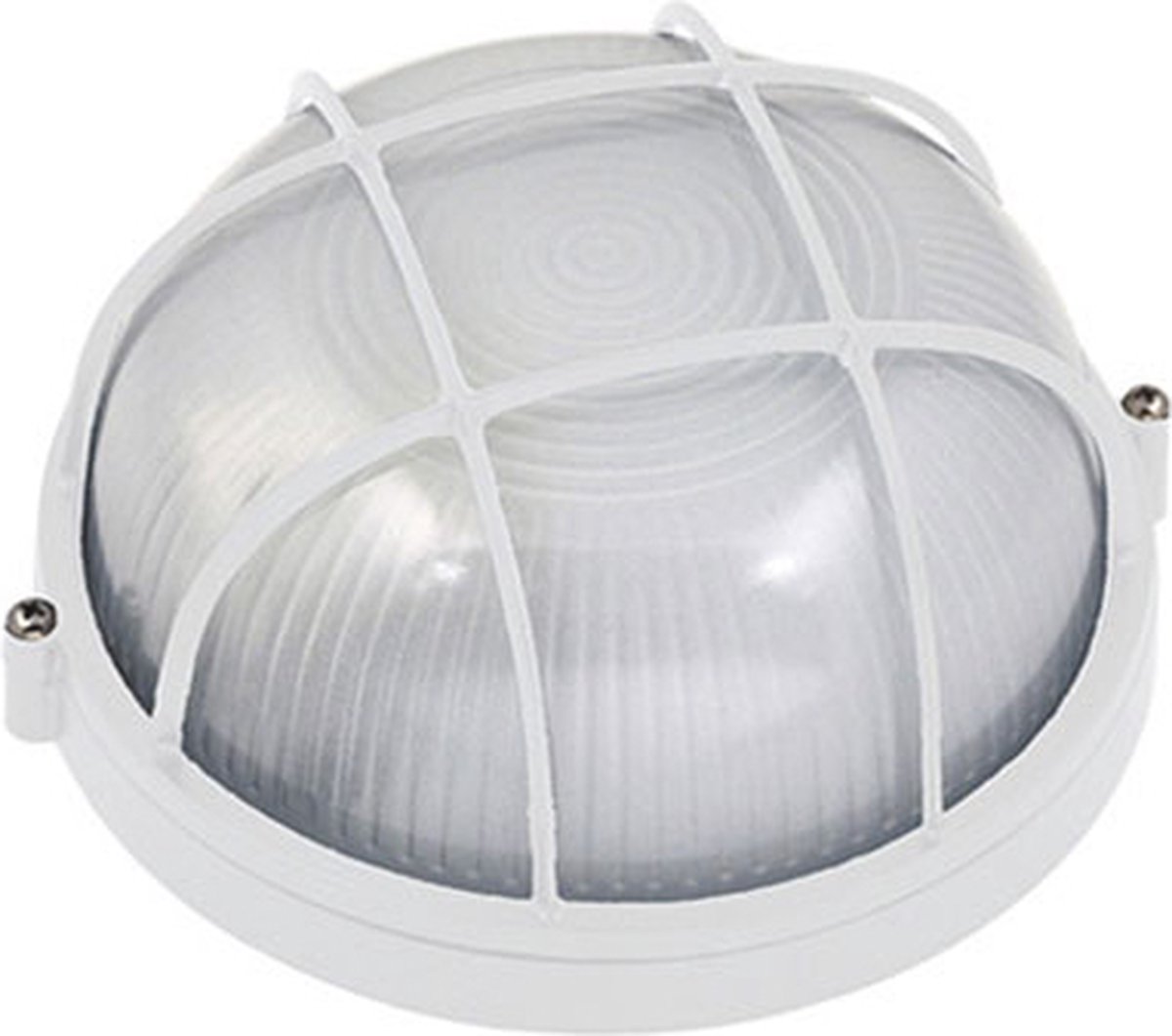 LED Tuinverlichting - Buitenlamp - Wand - Aluminium Mat Wit - E27 - Rond