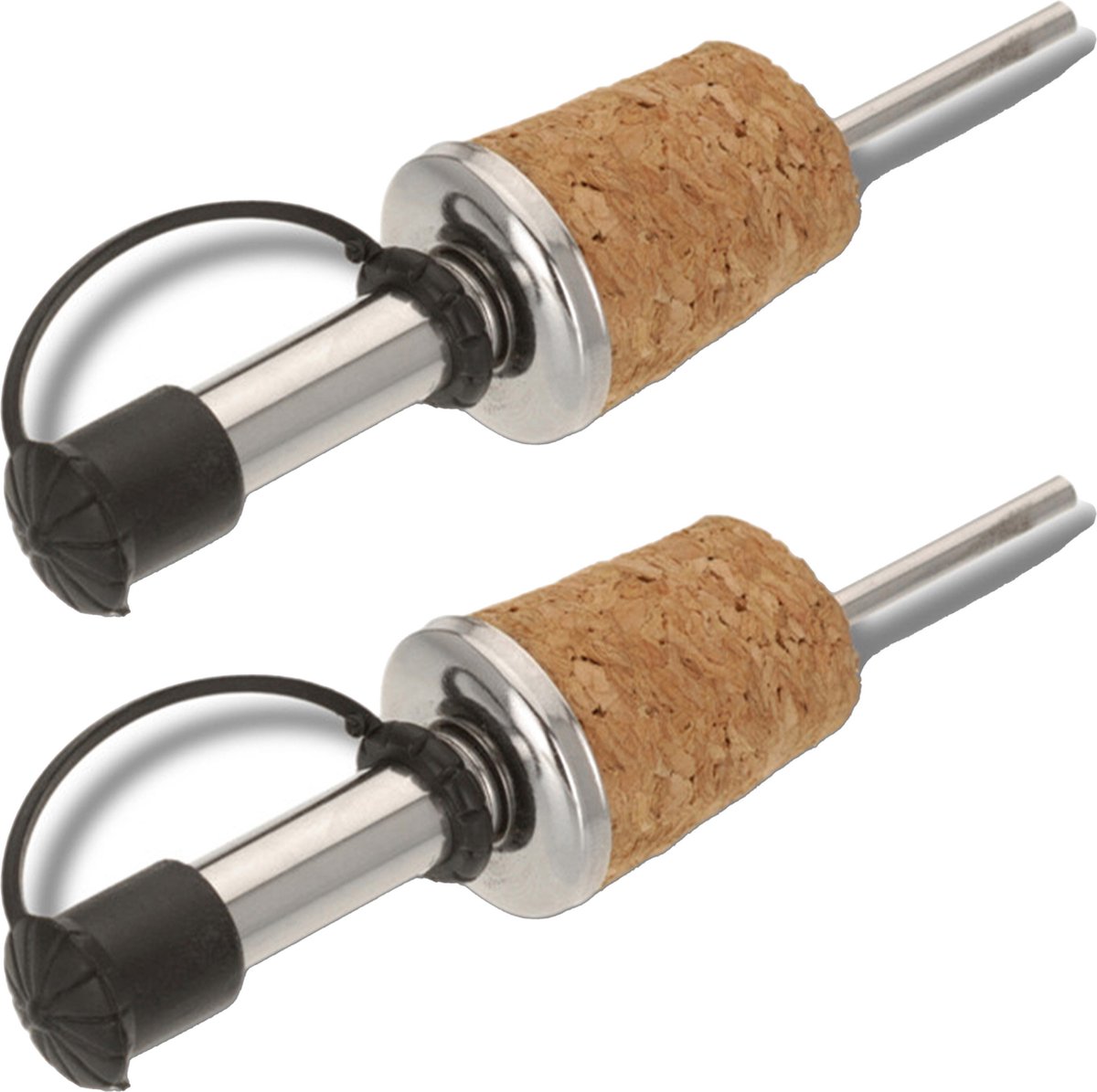 Excellent Houseware flesssenstop/wijnstopper met sluiting - 2x stuks - 18 cm test