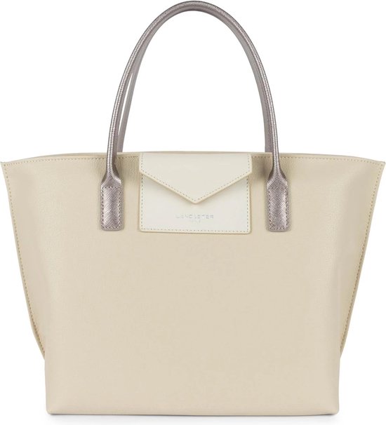 Shopper Lancaster Paris Maya - Beige/Ecru/Rose - Leer +PU