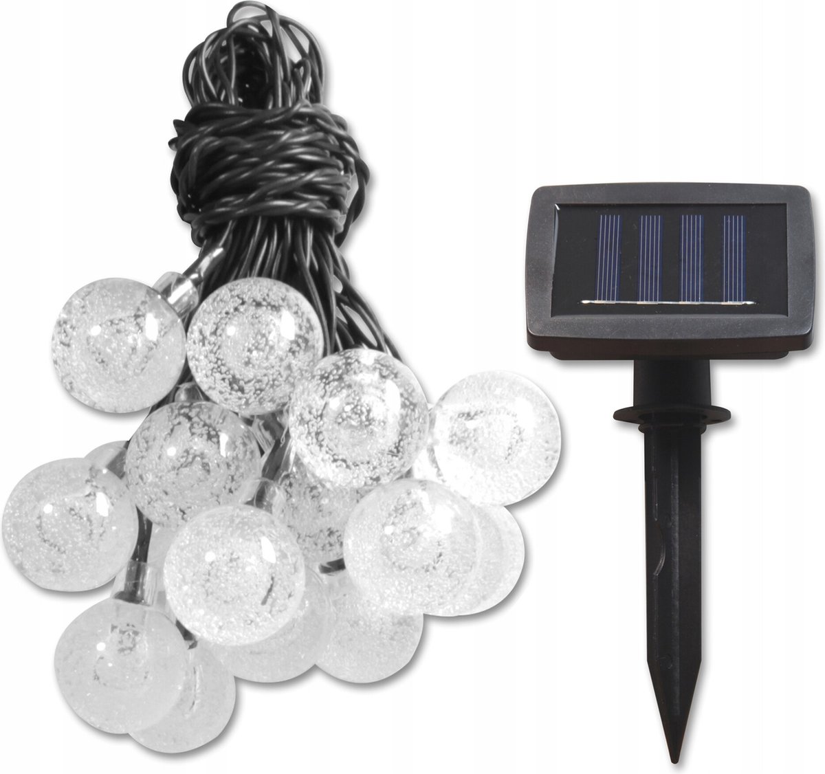 LED Lichtsnoer op zonne-energie | Dag en Nacht Sensor | Warm Wit | 4,85 m | 20 LED's | IP44