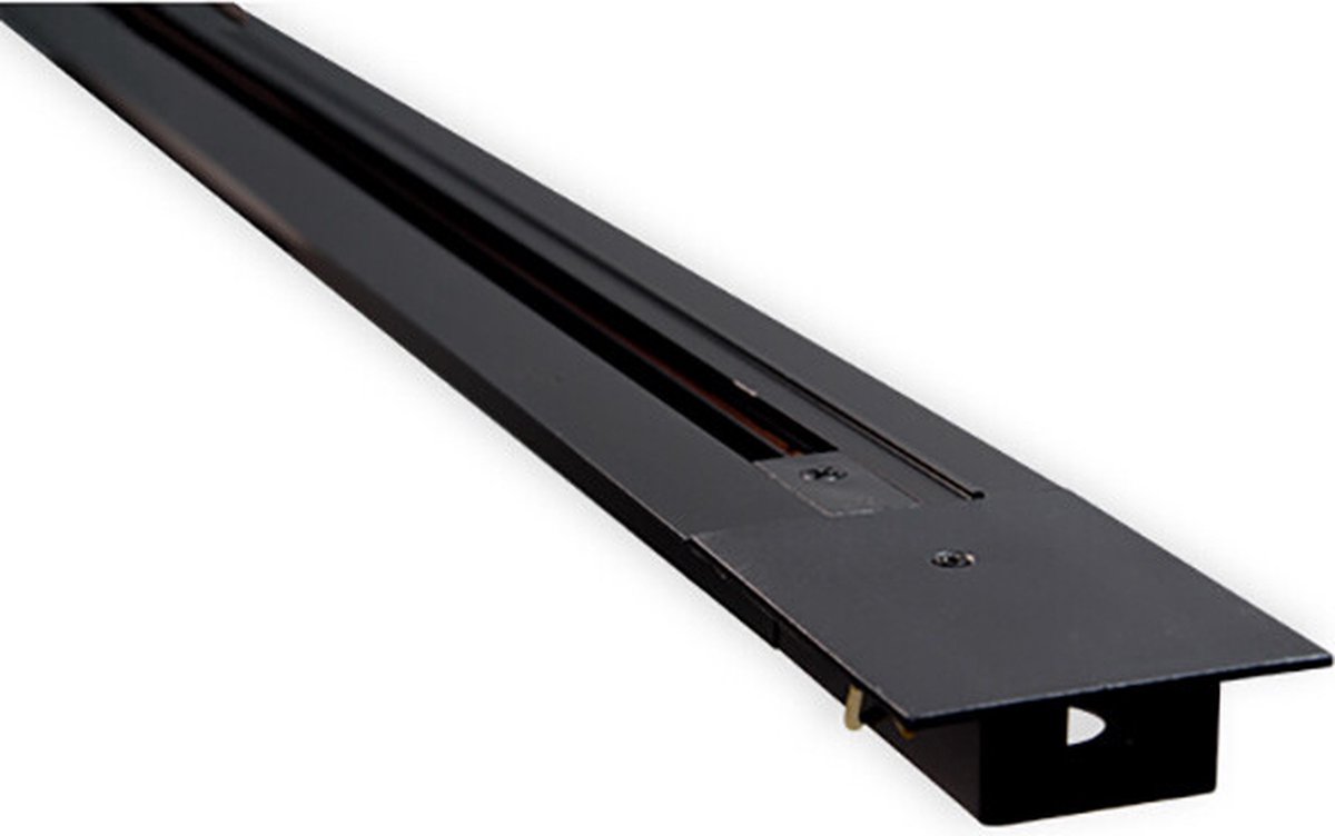 Spanningsrail - 1 Fase - Inbouw - Aluminium - Mat Zwart - 1m