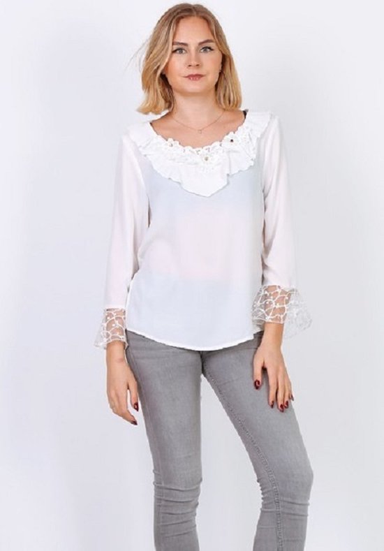 Prachtige blouse met steentjes