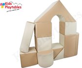 Zachte Soft Play Foam Blokken set 11 stuks wit-beige | grote speelblokken | baby speelgoed | foamblokken | reuze bouwblokken | motoriek peuter | schuimblokken
