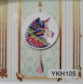 Diamond painting raamdecoratie - Kat met vlinder