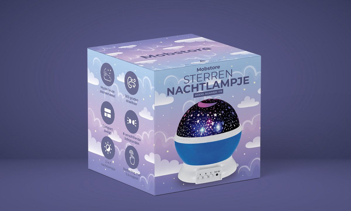 Mobstore Sterrenprojector Nachtlampje - LED Projector Bol Wit - Sterren Projector - Galaxy Projectie - Star Light - Sterrenhemel Snoezellamp - Slaaptrainer Baby - Nachtlampje Kinderen - Speelgoed Jongens en Meisjes - Projectorlampen - Babyprojectors – foto 8