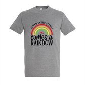 T-shirt After every storm comes a rainbow - Grey Melange T-shirt - Maat S