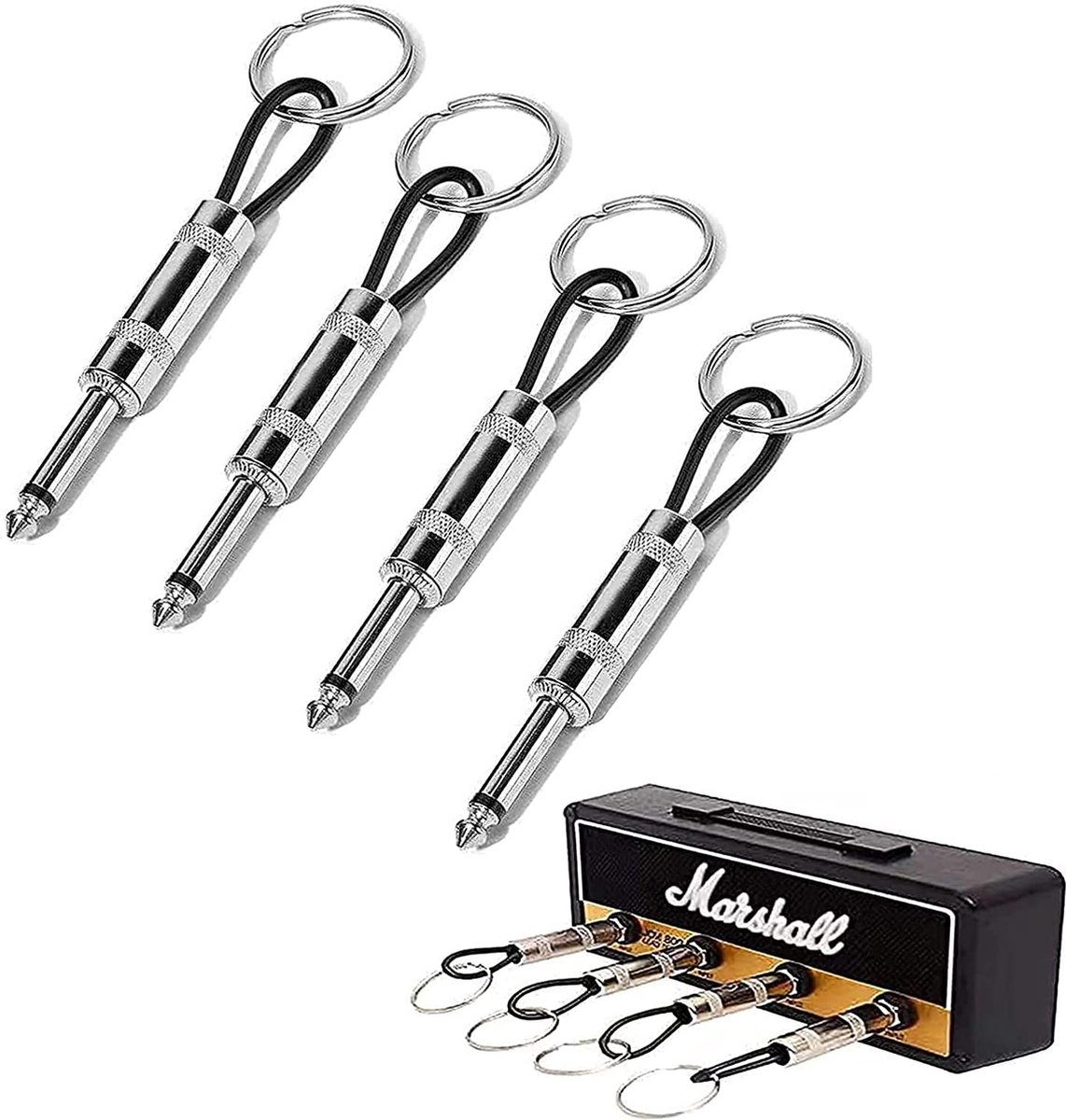 Marshall Key Holder Zwart - Porte-clés pour porte-clés guitare - Porte-clés  Jack Rack