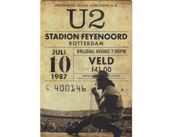 Wandbord / Concert Bord - U2 Stadion Feyenoord Rotterdam 1987