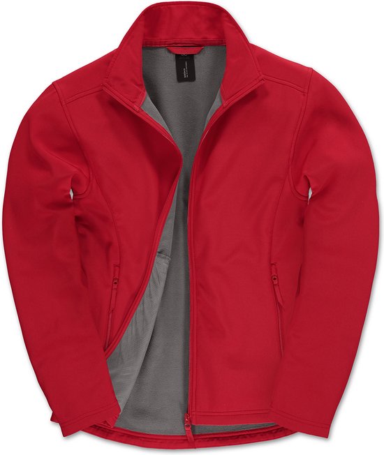 Fleecevest 'Softshell Jacket ID.701' B&C Collection Maat XL Rood/Grijs