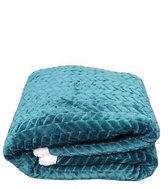Luxe deken - plaid - zachte fleece deken - warme plaid DUCK BLUE 160x130cm
