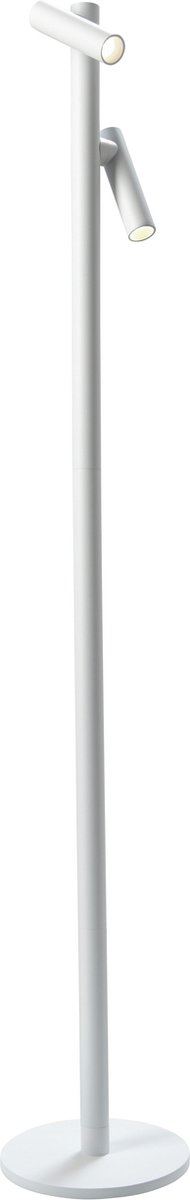 Sompex Vloerlamp TUBO dubbel | Wit - draadloos - met USB oplaadstation - dimbaar