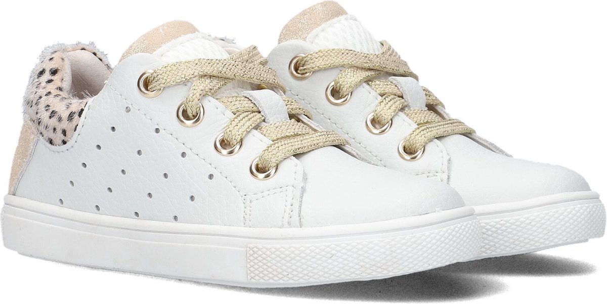 Ton & Ton Tara Lage sneakers - Leren Sneaker - Meisjes - Wit - Maat 23