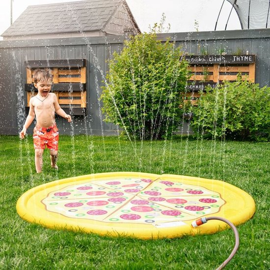 Watermat - waterspeelmat - pizza - opblaasbare waterspeelmat - water sproeimat