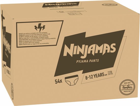 Pampers Ninjamas Nachtluiers - Maat 8 (8-12 jaar) - Jongen - 54 stuks - Ninjamas