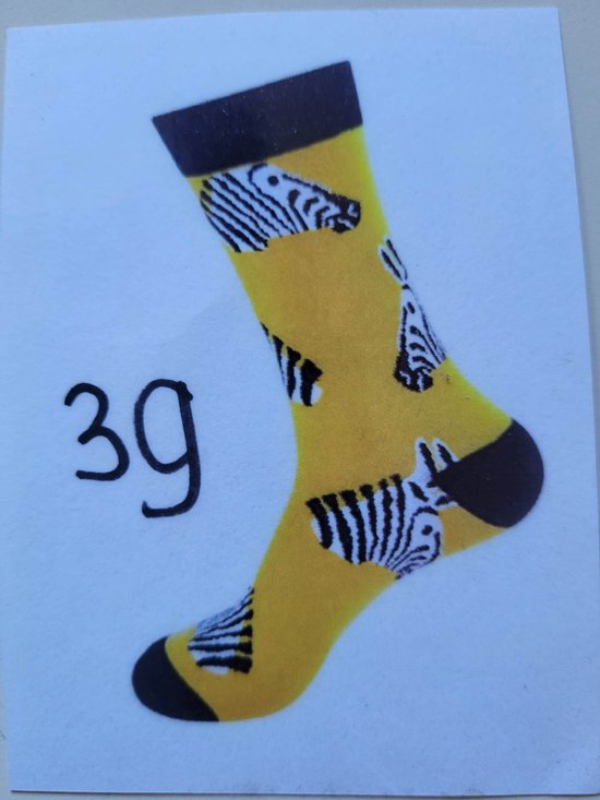 Funny sokken - Kleurrijke Fun-kledingsokken met zebra 39