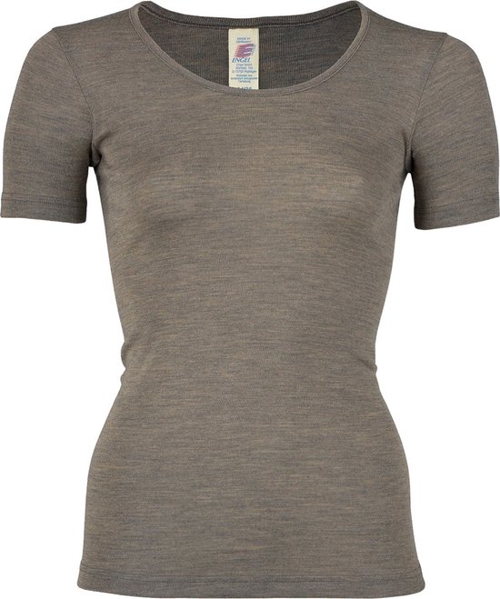 Engel Natur T-shirt Femme Soie - Laine Mérinos GOTS noyer 46/48XL