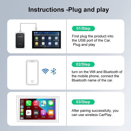 Draadloze CarPlay-dongle, Carlinkit 2.0 voor auto's met CarPlay