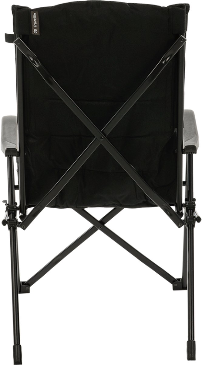 Travellife Barletta Camping Vouwstoel Cross Black - Rugleuning in 3 standen verstelbaar - Water- en uv-bestendig - Draagtas inbegrepen van Travellife — afbeelding 2