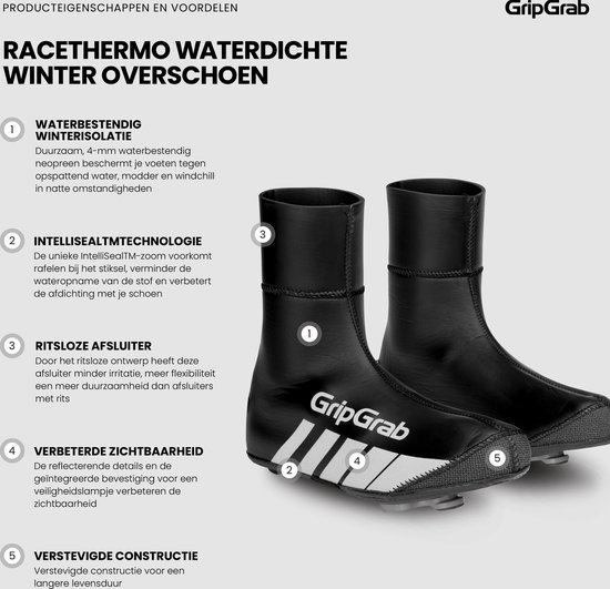 GripGrab Arctic 2 Waterproof Deep Winter Gravel Overschoenen Zwart